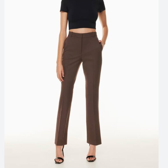 Aritzia Babaton Publish Pant High Waisted Boot Cut Mocha Tan Brown Size 4 - Picture 2 of 11